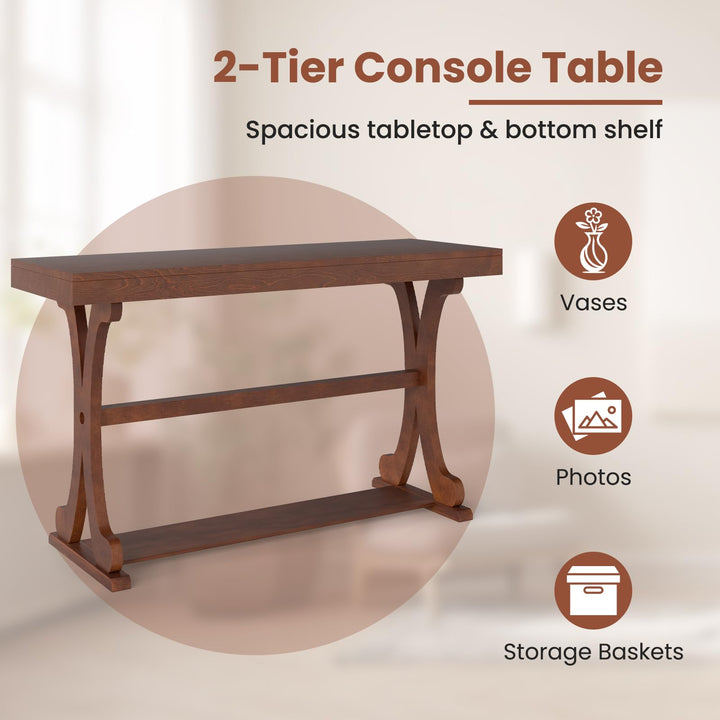 Giantex 52" Narrow Console Table with Storage Shelf & Anti-Tip Kit for Entryway Living Room