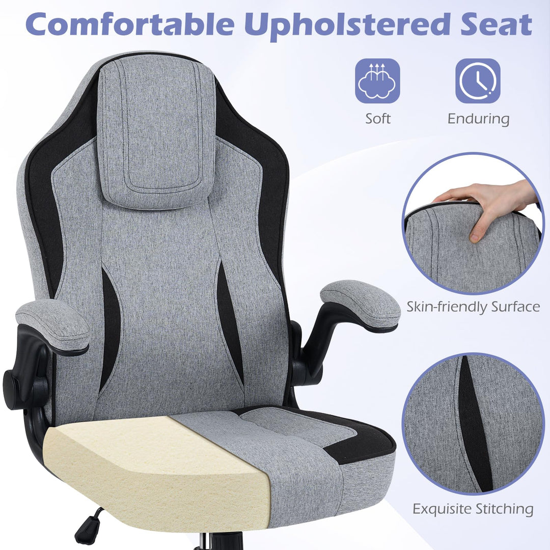 Giantex Ergonomic Computer Office Chair with 90° Flip-up Armrests
