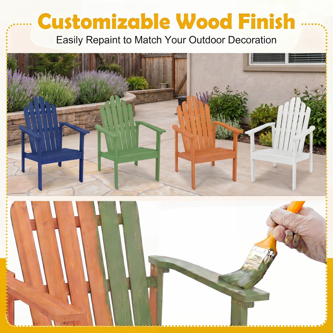 Giantex Outdoor Patio Stackable Adirondack Chair with Slatted Backrest &amp; Seat (1/2/4)