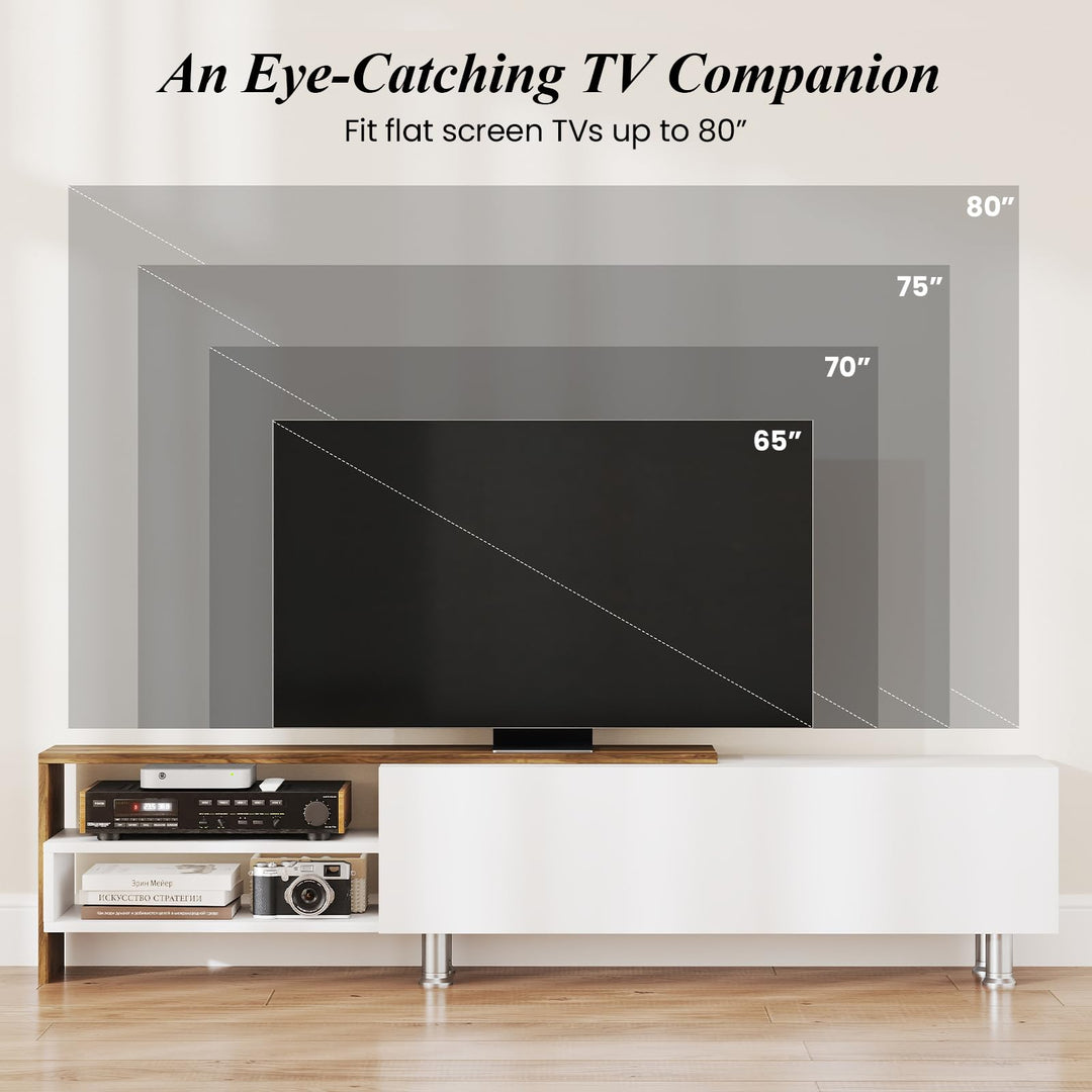 Giantex 80 Inch TV Stand and 2 Floating Shelves Set