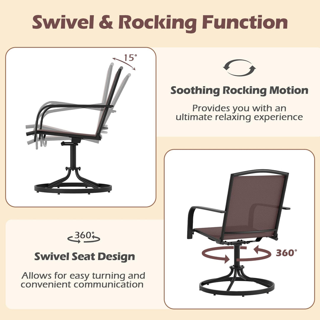 Giantex All Weather 360° Patio Rockers with High Backrest Breathable Seat