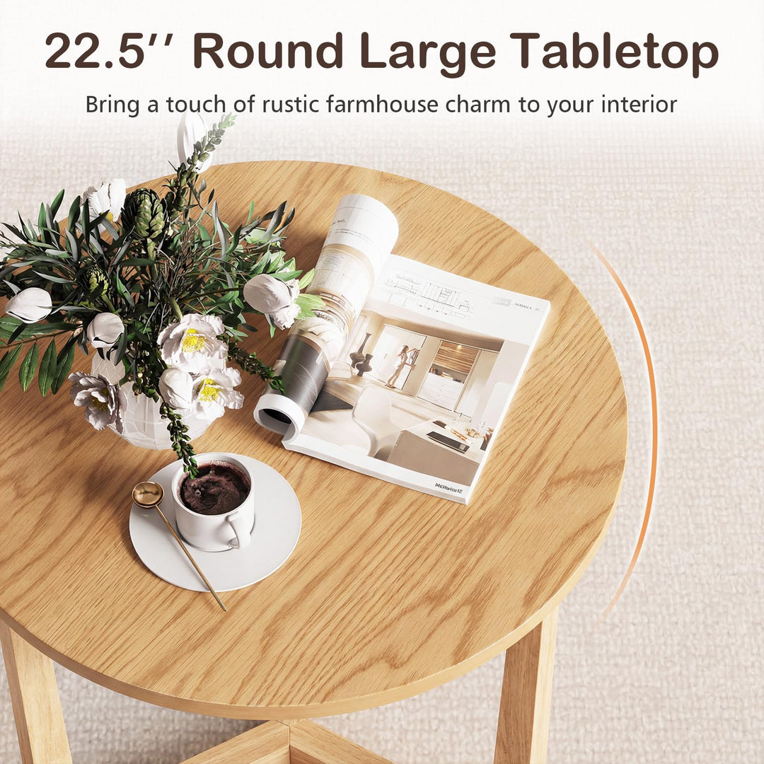 Giantex Oval Coffee Table and End Tables Set of 3