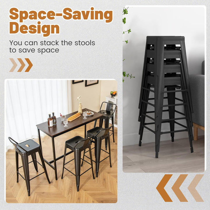 Giantex Metal Bar Stools Set of 4 for Kitchen Island
