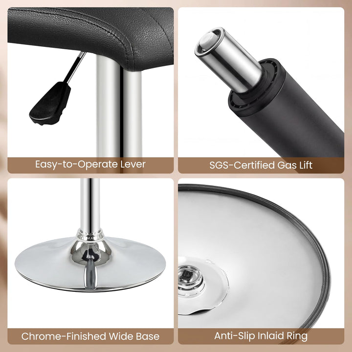 Giantex Modern Faux Leather Counter Height Barstools Set of 2/4 with Back and Footrest