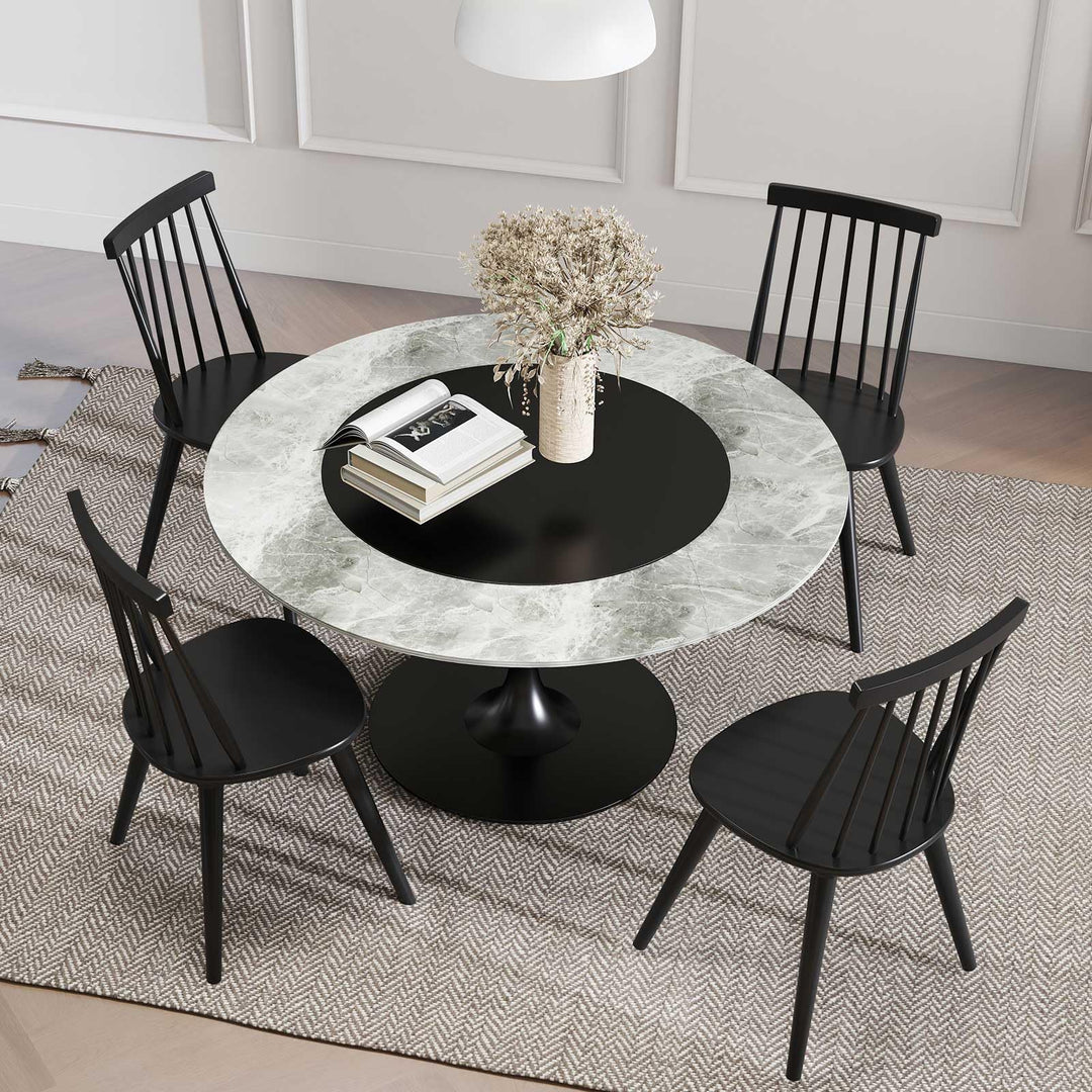 Giantex Windsor Dining Chairs Set of 2/4 Farmhouse Wooden Black Kitchen Chairs