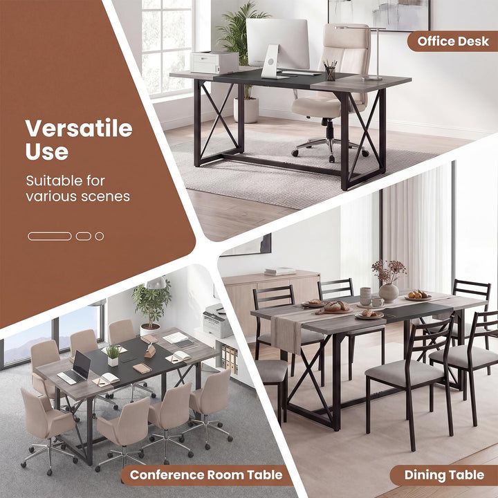 Giantex 6FT Large Rectangle Conference Table with Power Outlets (1/2)