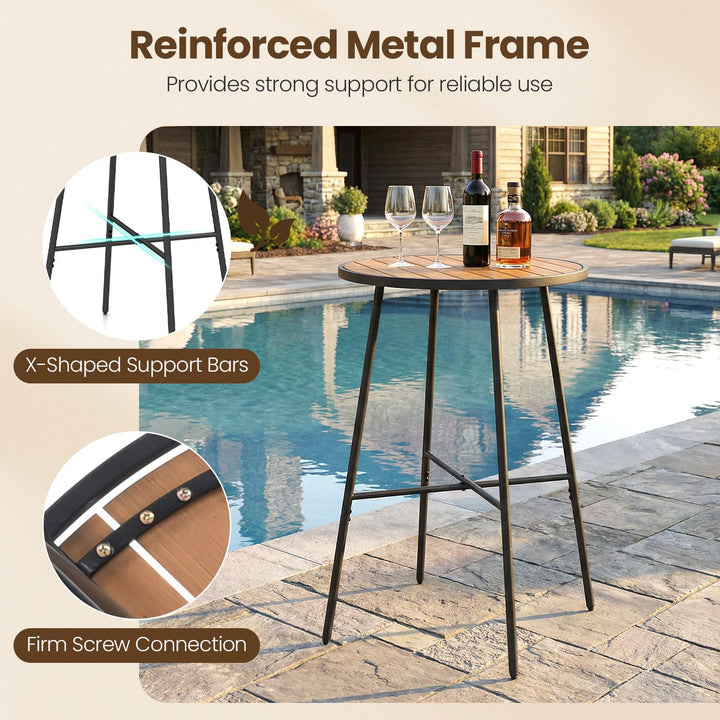 Giantex 41-inches Patio Bar Table Acacia Wood Pub Table