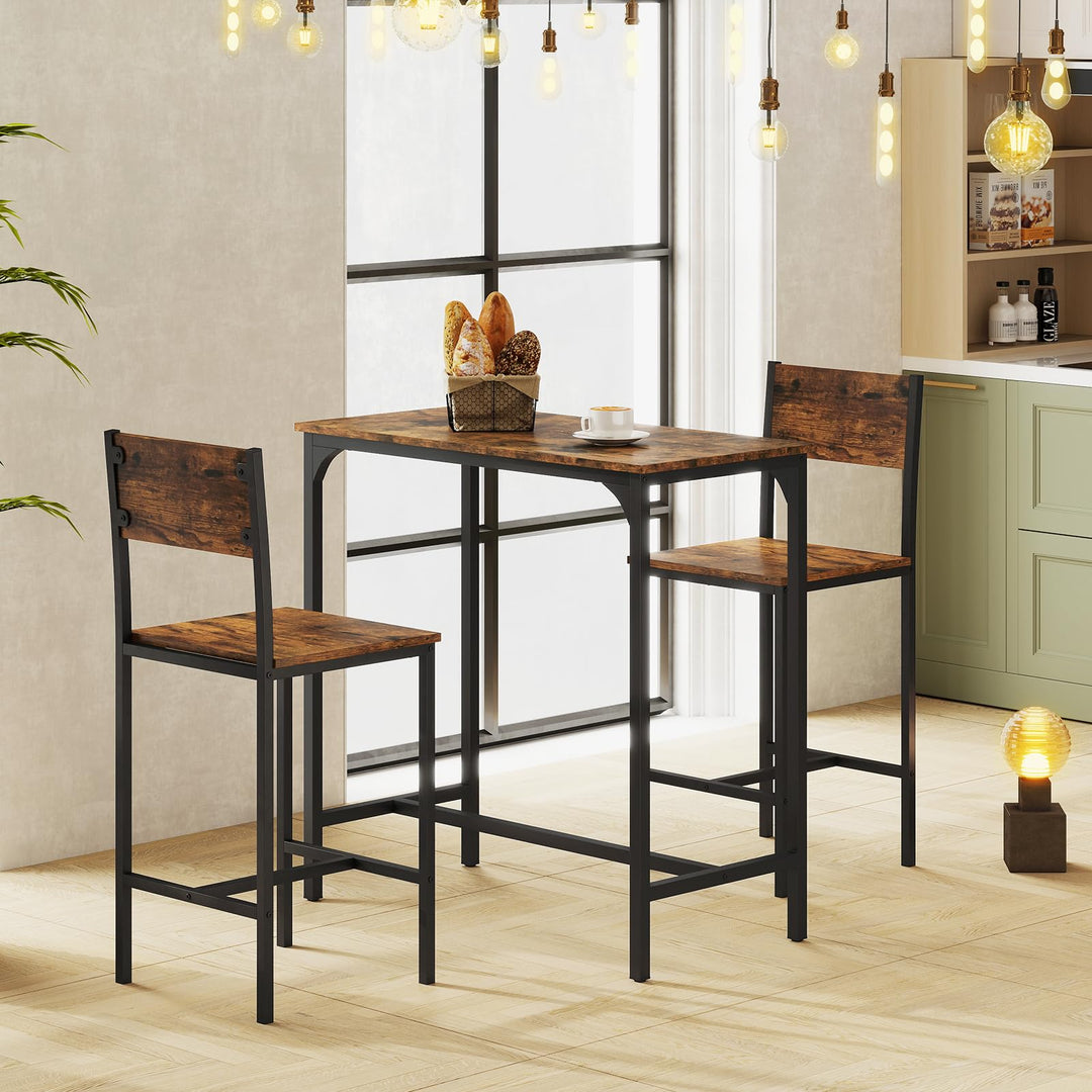 Giantex Bar Table and Chair Set with 2 Counter Height Bar Stools
