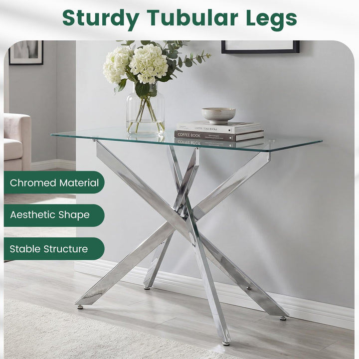 Giantex Glass Console Table 45" Modern Entryway Table