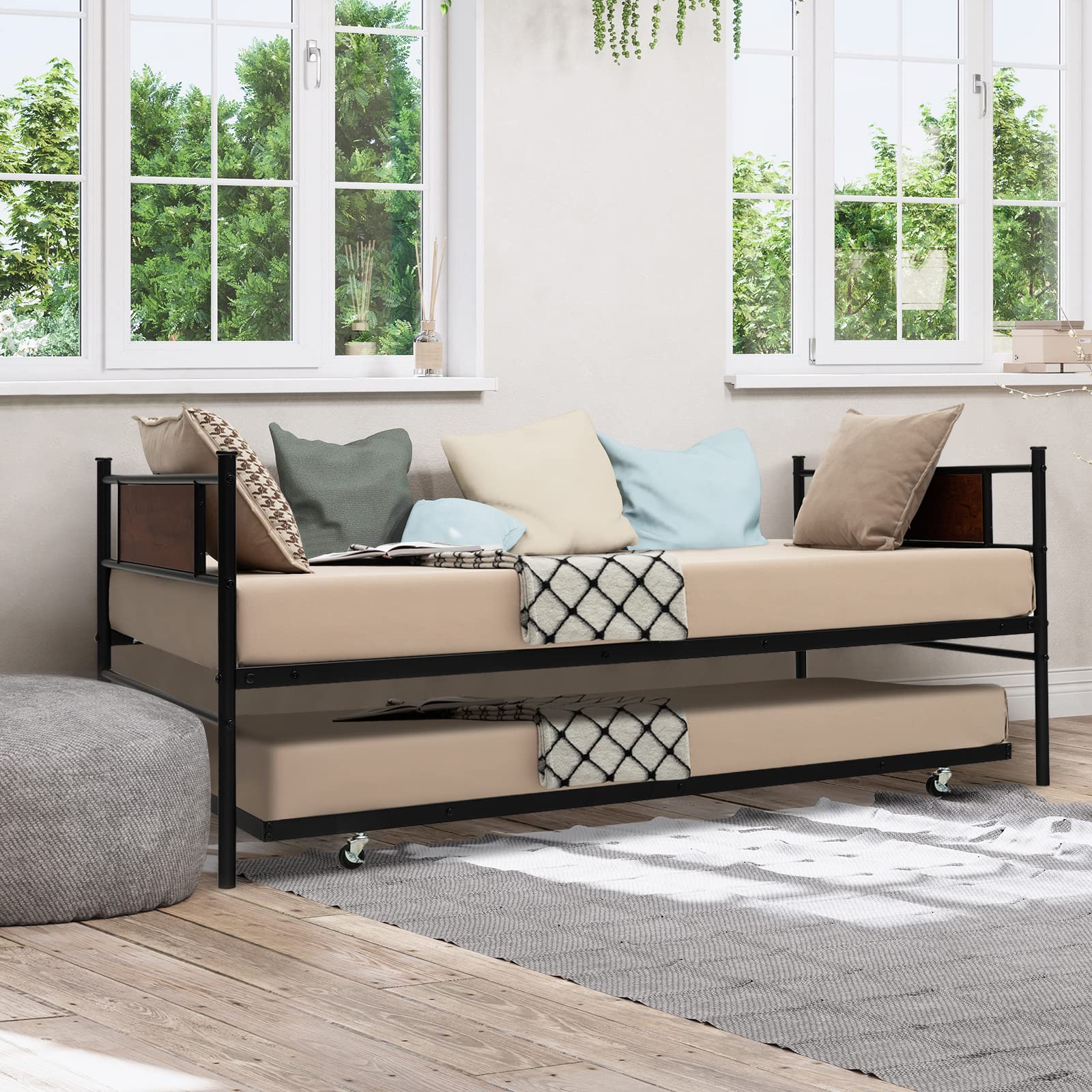 Giantex Twin Daybed with Pullout Trundle