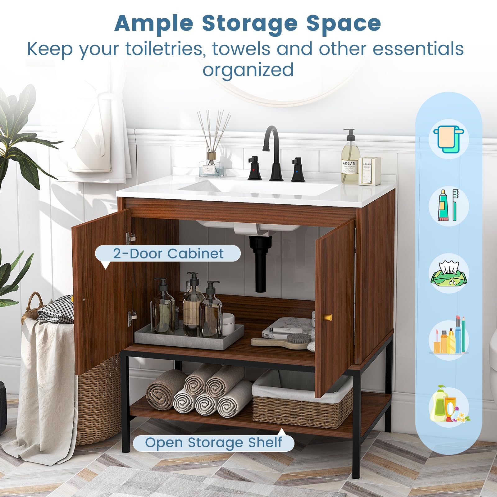 Giantex Bathroom Vanity with Sink Combo - 31" Bathroom Cabinet with Doors