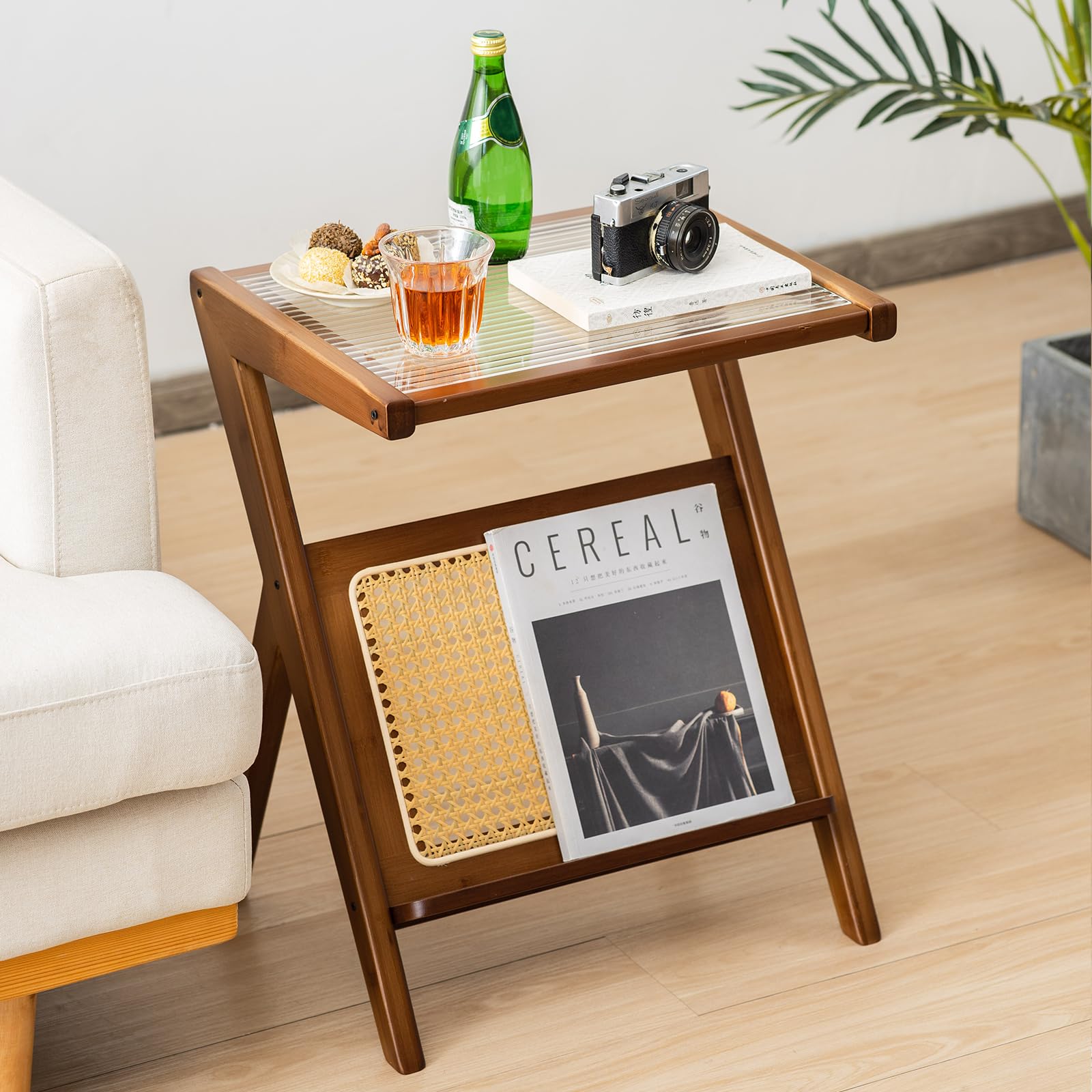 Giantex Rattan Side Table