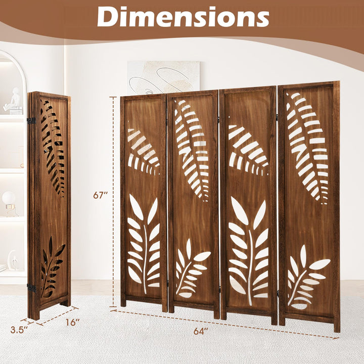 Giantex Room Divider 5.6 FT Folding Partition Stand with Double Action Metal Hinges