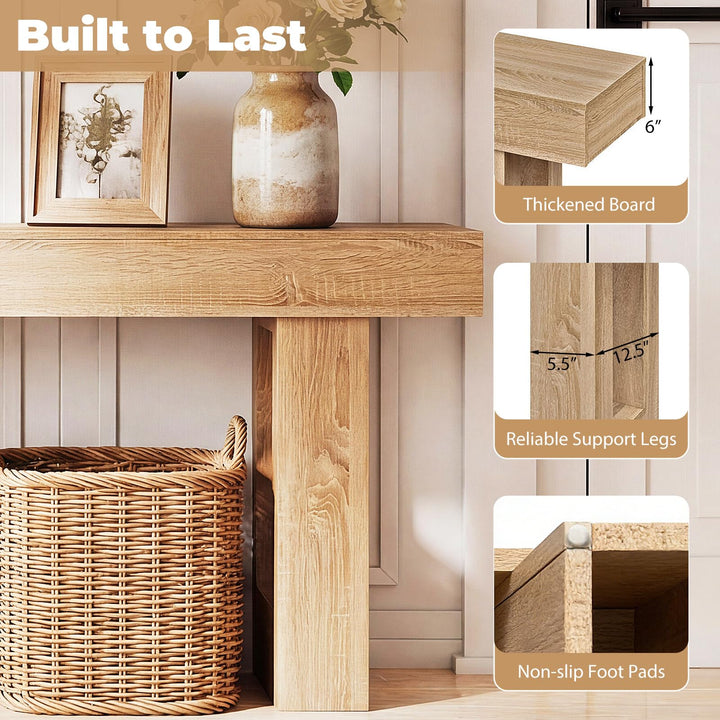 Giantex 63" Farmhouse Wooden Narrow Entryway Console Table
