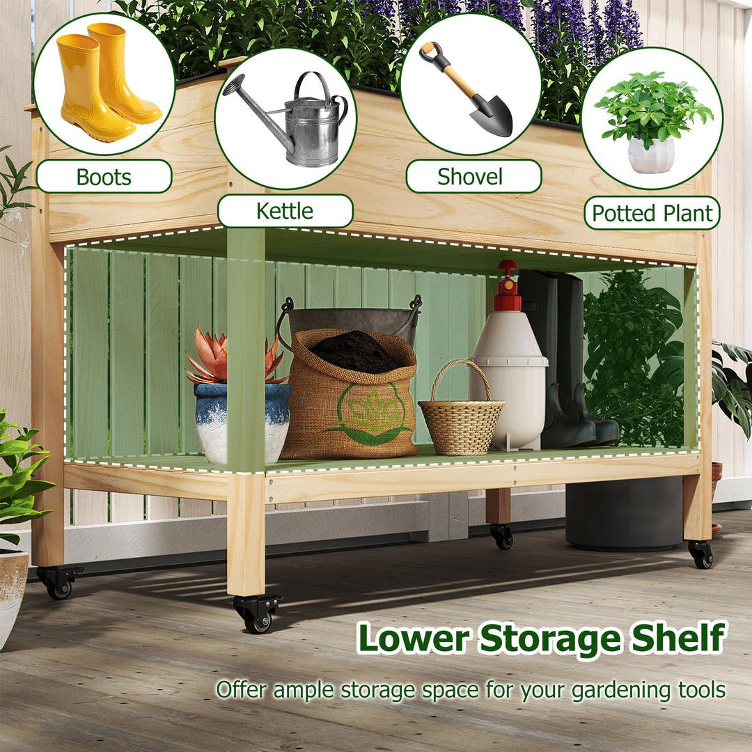 Giantex 47”x23”x33” Wood Planter Box