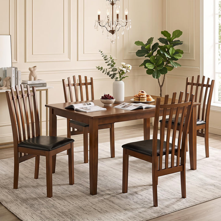 GIANTEX Wood Dining Chairs Set w/ Rubber Wood Frame