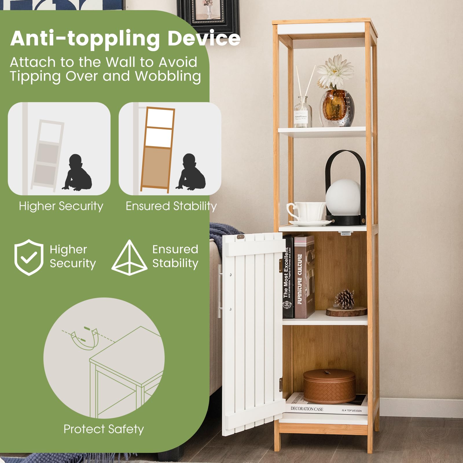 Giantex Bathroom Storage Cabinet Freestanding