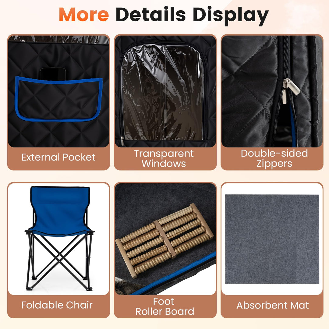 Giantex 3L Portable Steam Sauna(35.5" x 35.5" x 71" )