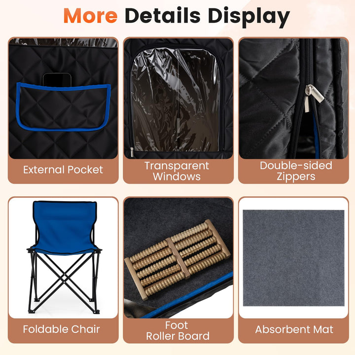 Giantex 3L Portable Steam Sauna(35.5" x 35.5" x 71" )