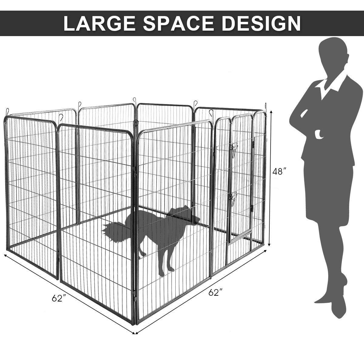 Giantex 8 Panel 48 inch Dog Playpen with Door