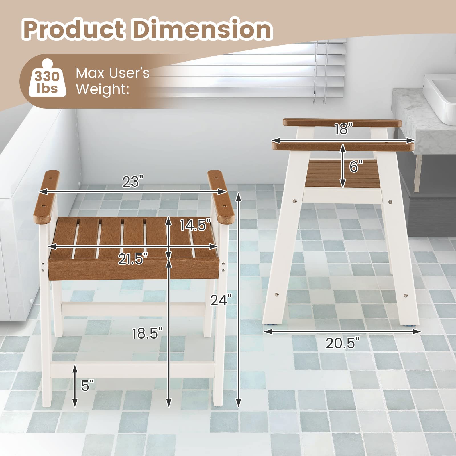 Giantex Shower Bench with Arms