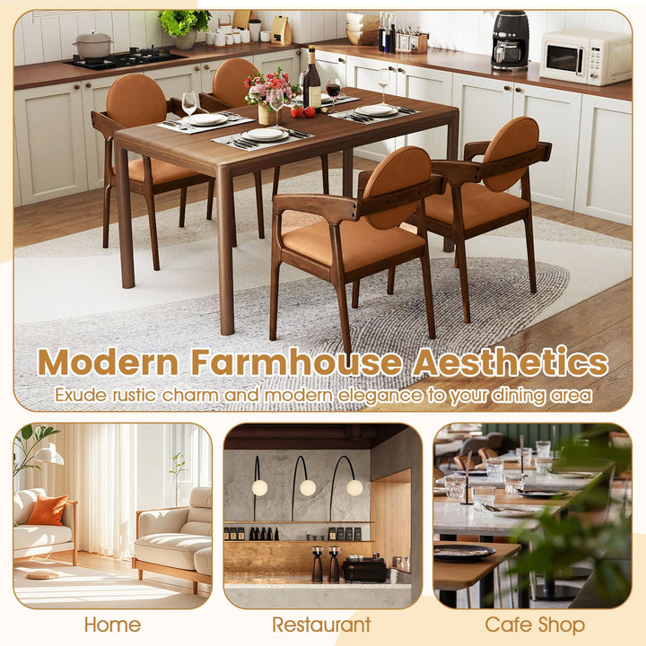 Giantex Set of 2/4 Wooden Dining Chair PU Leather Upholstered Armchairs