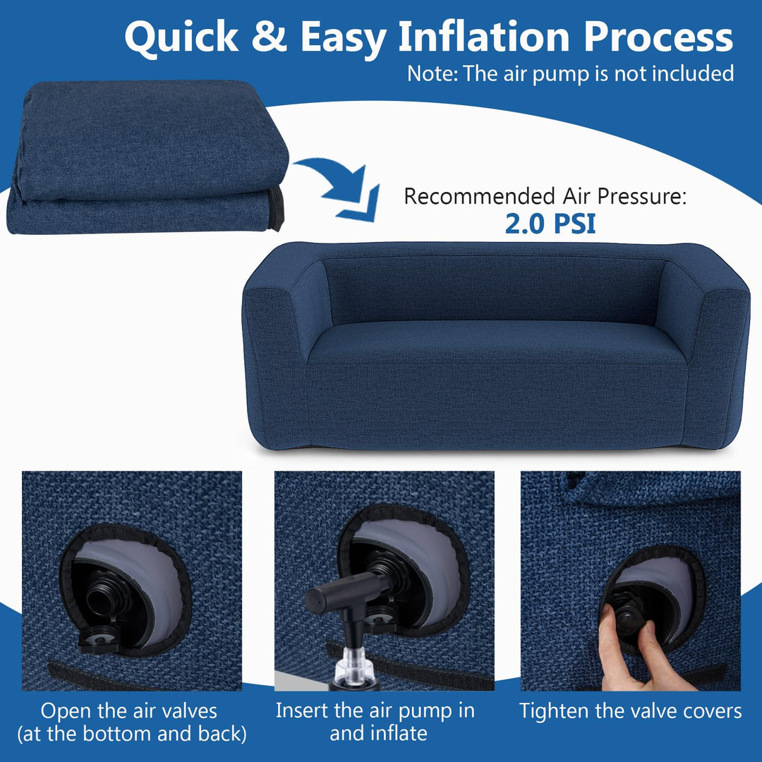 Giantex Double Inflatable Couch | Portable Blow Up Sofa with Detachable Cover