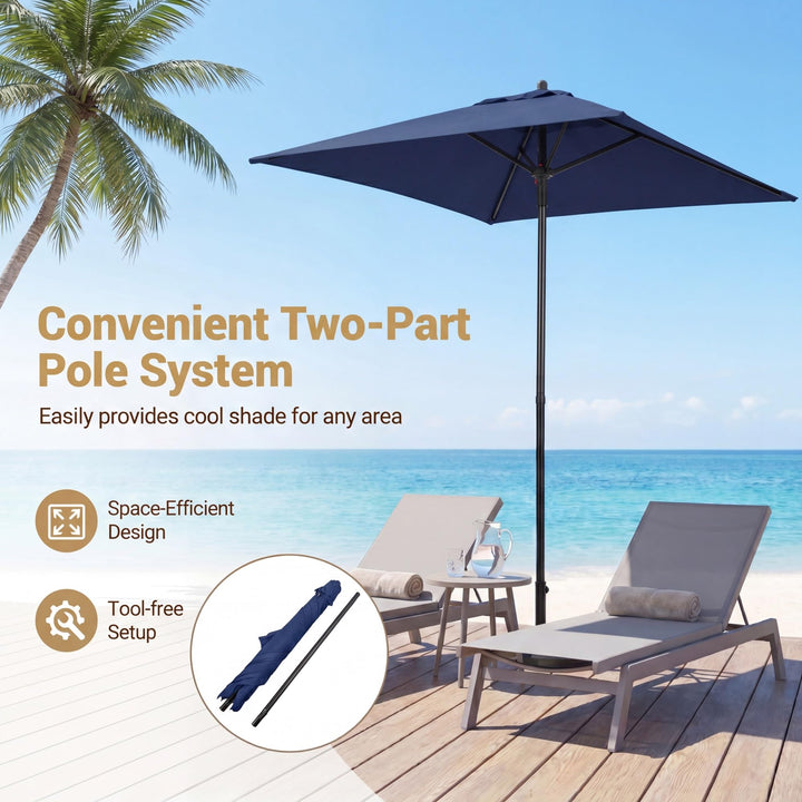 Giantex Square Patio Umbrella with Push Bottom Tilt &amp; 4 Sturdy Ribs