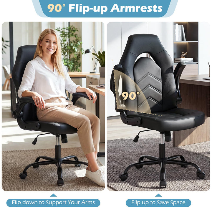 Giantex Ergonomic Computer Desk Chair with Flip-up Arms