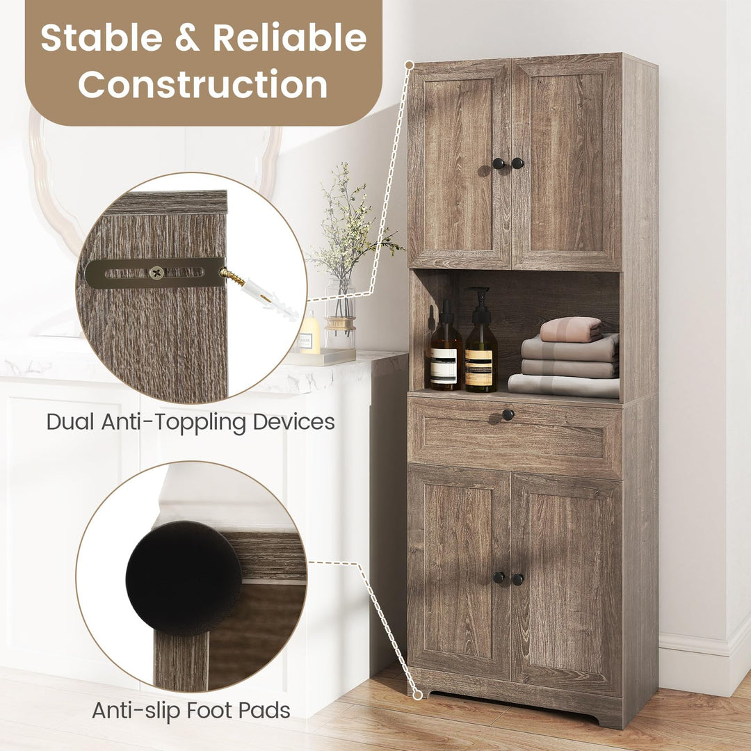 Giantex 67.5" Tall Floor Storage Cabinet w/4 Doors & 1 Drawer