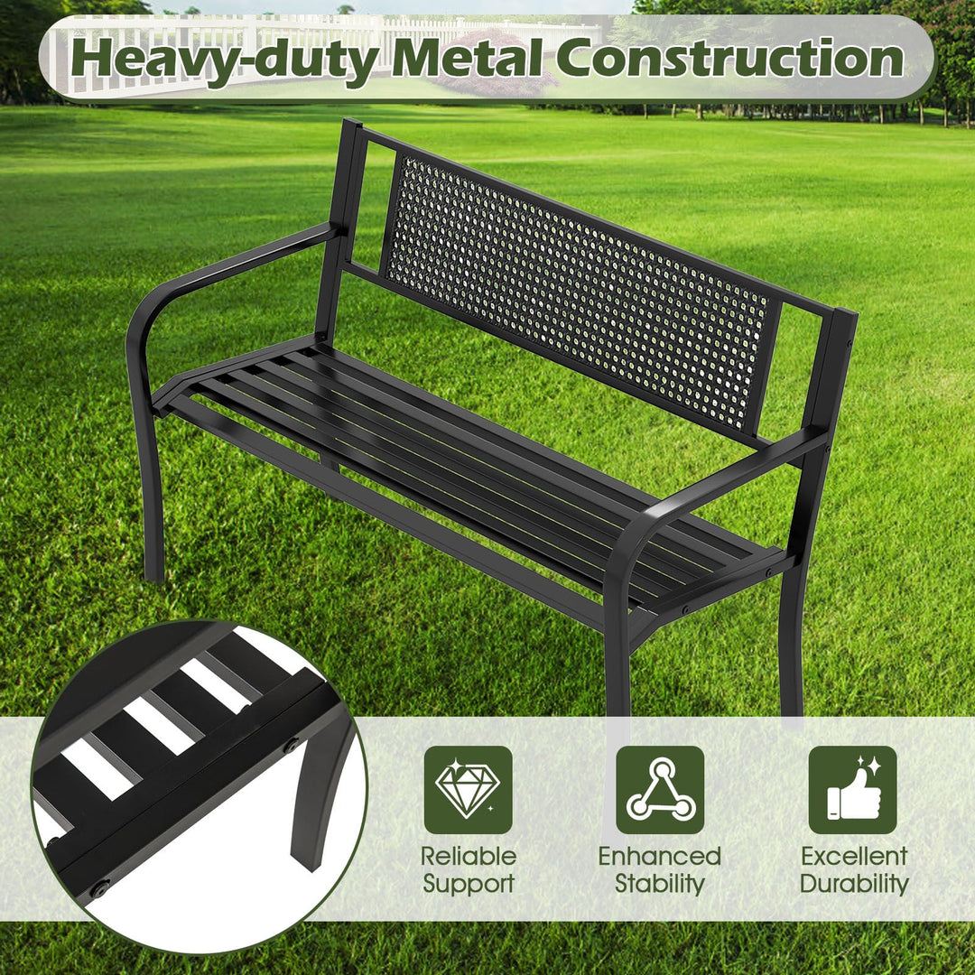 Giantex 660lbs Garden Bench with Backrest for Patio