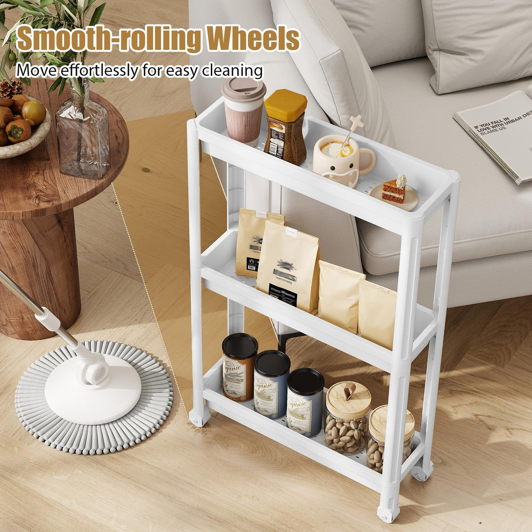 Giantex 2-Pack 3-Tier Slim Rolling Storage Cart