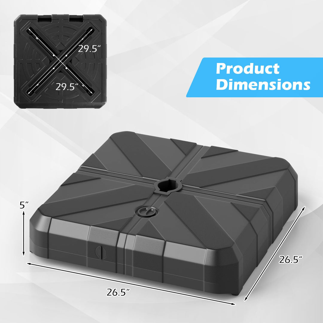 Giantex Fillbale Offset Patio Umbrella Base - Heavy Duty HDPE Cantilever Umbrella Stand