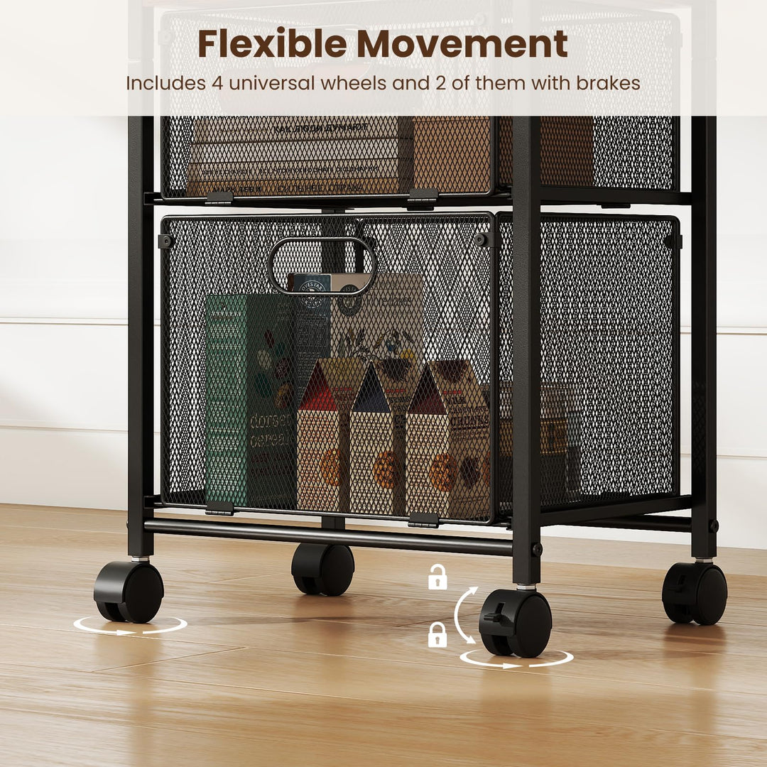 Giantex 5-Tier Rolling File Cart with Metal Mesh Drawers (1/2)