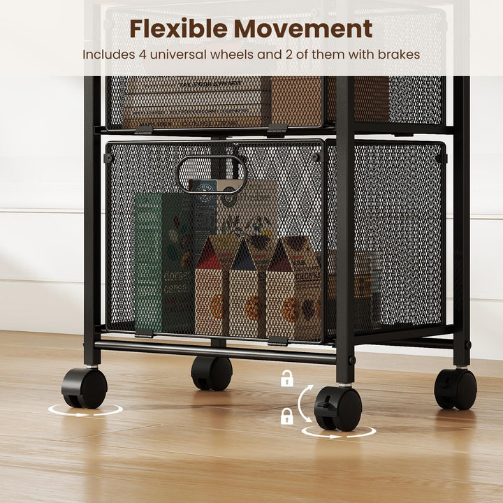 Giantex 5-Tier Rolling File Cart with Metal Mesh Drawers (1/2)