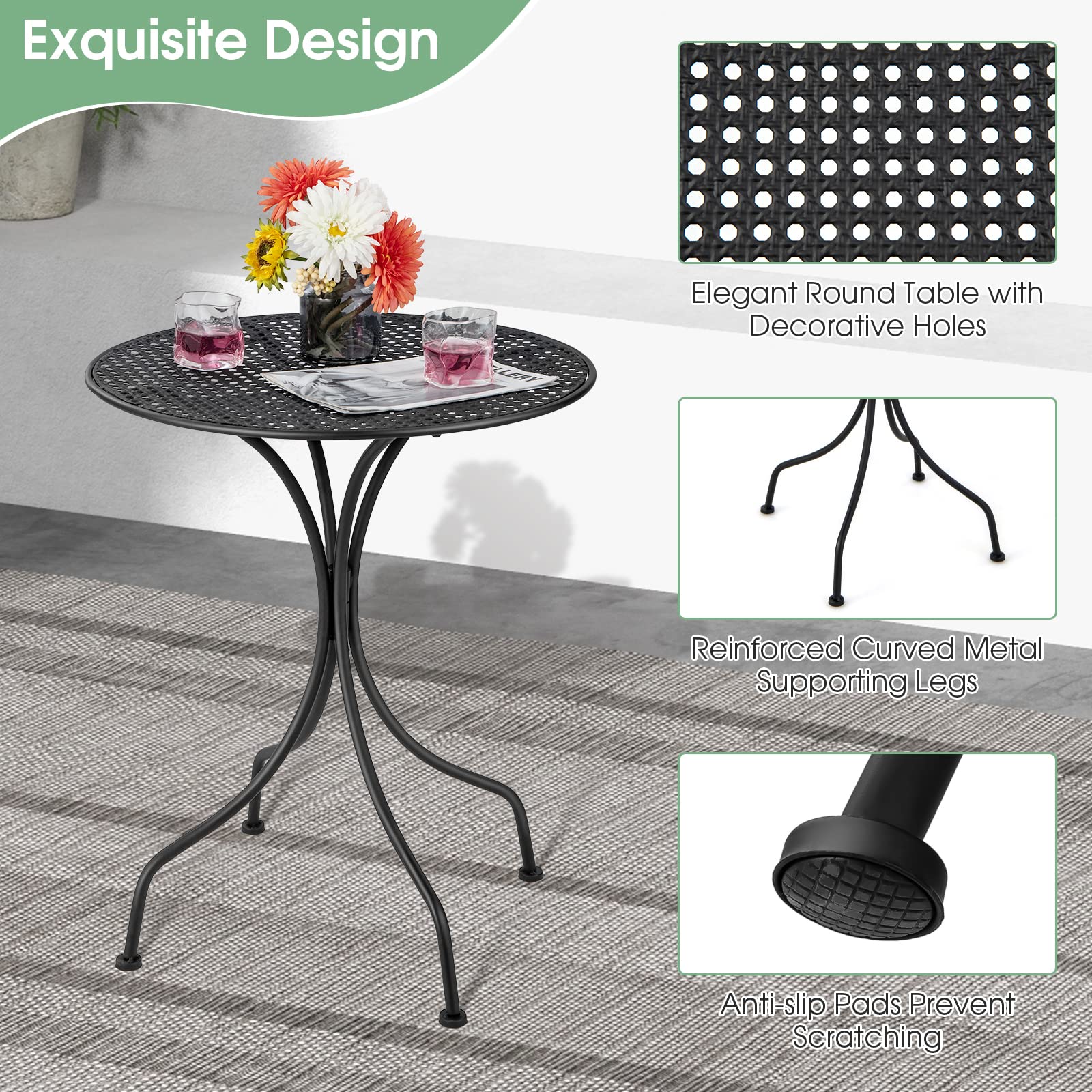 Giantex 3 Pieces Patio Bistro Set