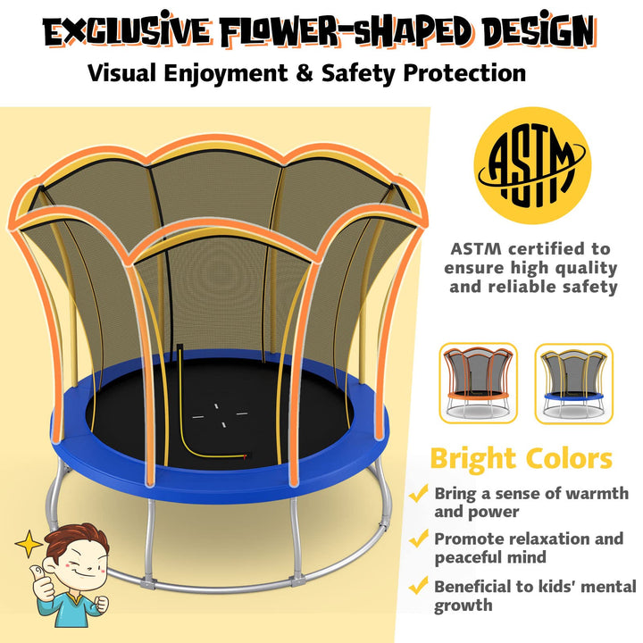 Giantex 8 FT 10 FT Trampoline, ASTM Certified Recreational Trampolines with Net, Galvanized Steel Frame