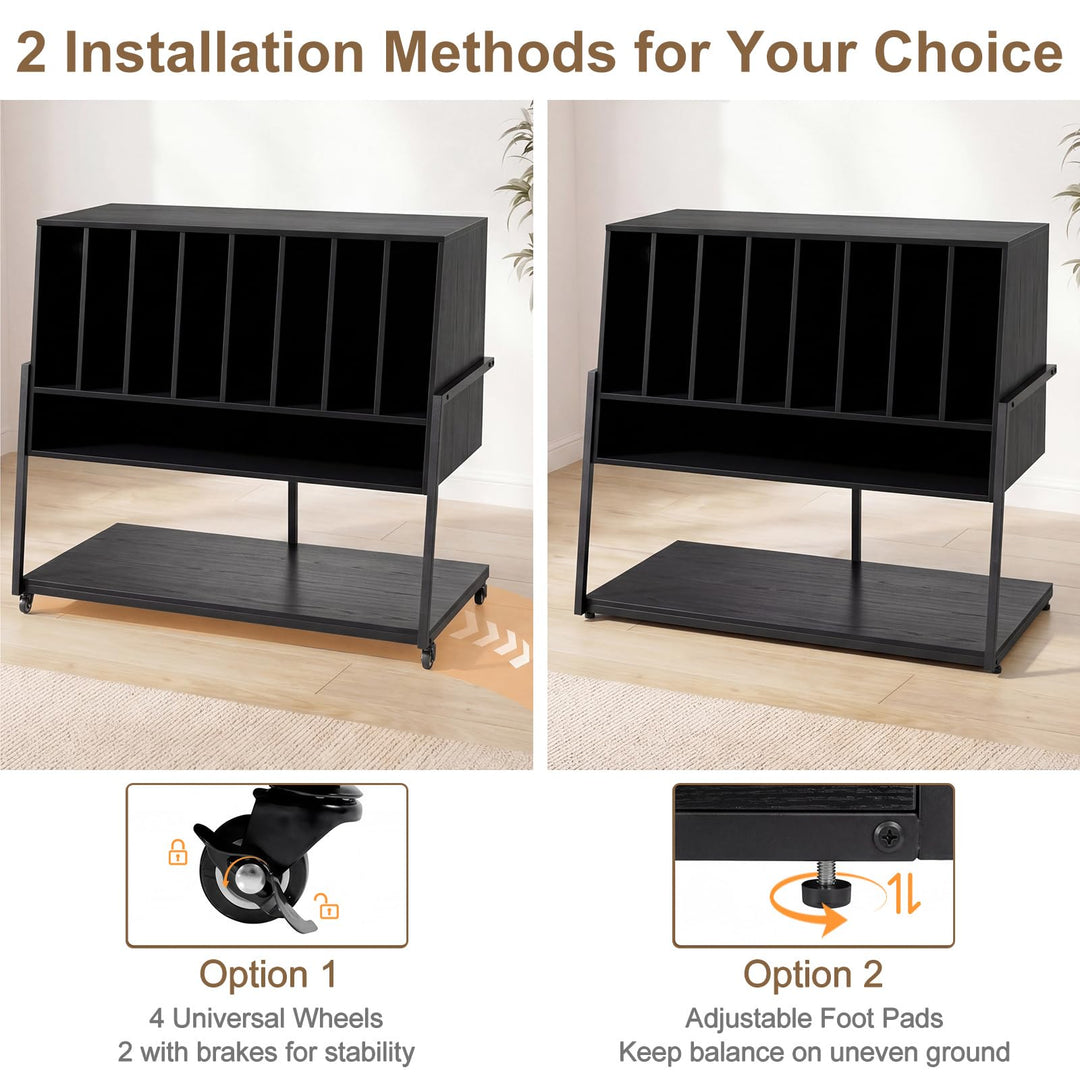 Giantex large Record Player Stand with Charging Station