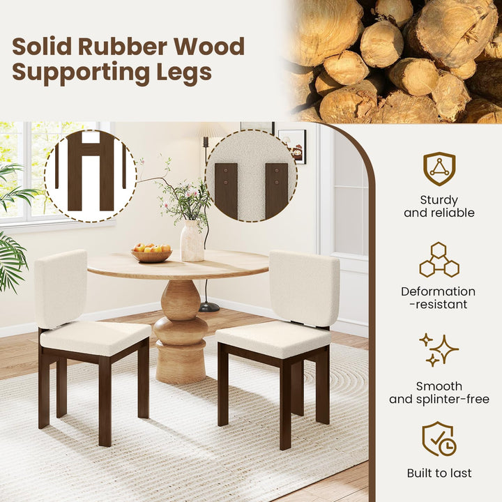 Giantex Soft Sherpa Upholstered Kitchen Dining Room Chairs（2/4）