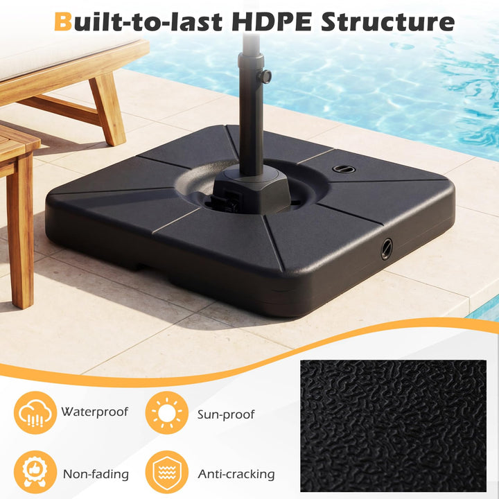 Giantex Fillable Cantilever Umbrella Base | 220 LBS Weighted Offset Patio Umbrella Stand with Cross Bracket