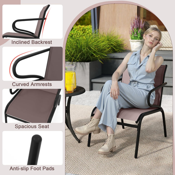 Giantex Outdoor Chairs Set of 2/4/6 All Weather Patio Chairs