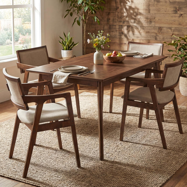Giantex Rubber Wood Dining Chairs Set of 2/4