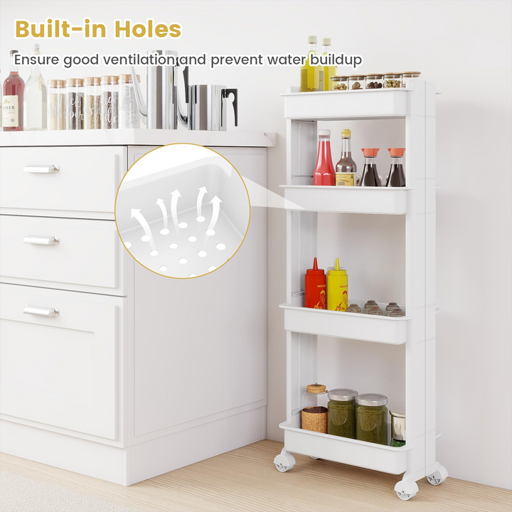Giantex 4 Tier Slim Rolling Storage Cart for Kitchen