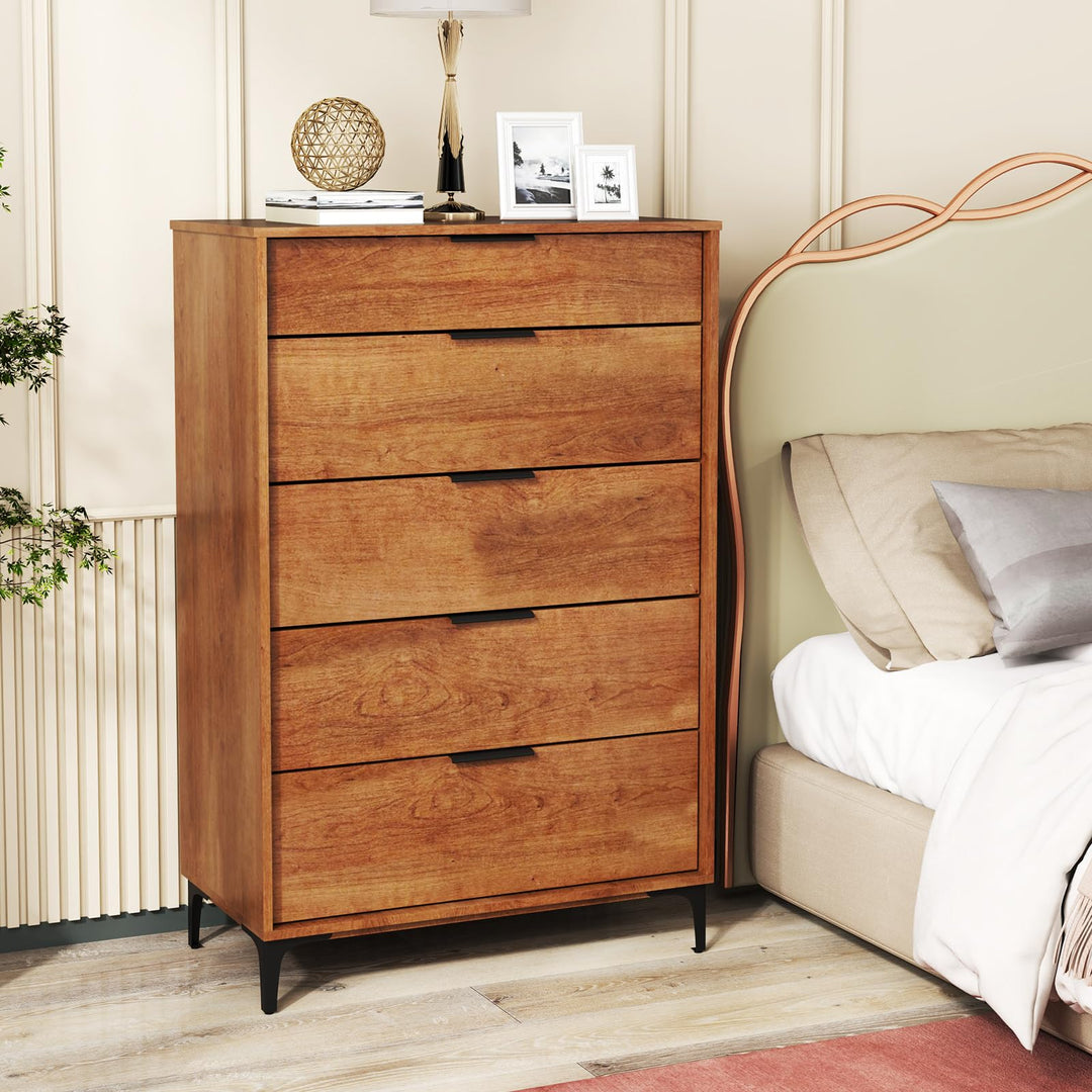 Giantex Wooden Storage Cabinet with Anti-Tip Kit & Sturdy Metal Legs