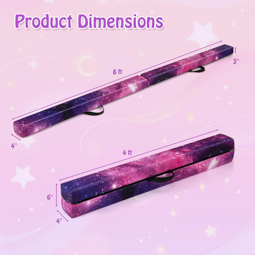 Giantex 8FT Balance Beam, Folding Gymnastics Beam w/Carry Handles