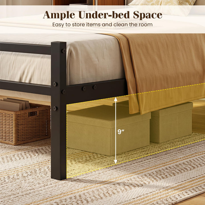 GIANTEX Twin Size Metal Bed Frame with Headboard &amp; Footboard