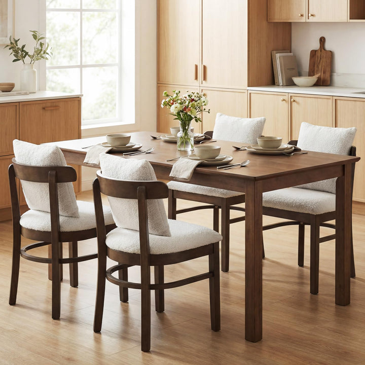 Giantex Wood Dining Chairs Set of 2/4 w/Removable Pillow