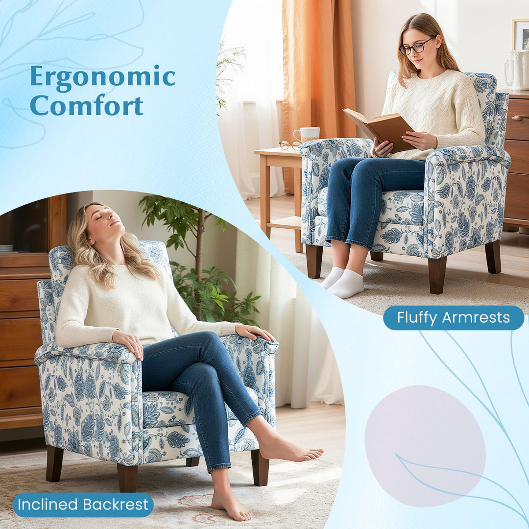 Giantex Upholstered Accent Chair with Floral Pattern