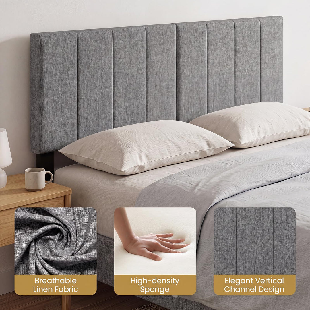 GIANTEX Linen Upholstered Headboard for Queen Full Size Bed