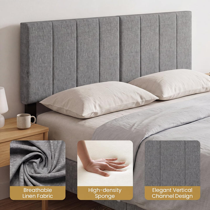 GIANTEX Linen Upholstered Headboard for Queen Full Size Bed
